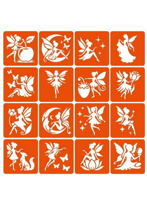 Набір трафаретів для біо-тату "Fairies №2" fairies2_simple-16 No Brand (365638480)