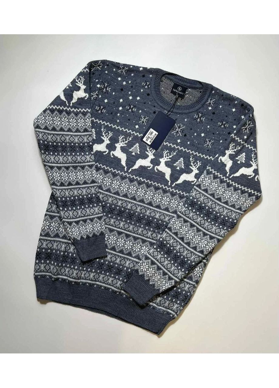 Серый демисезонный 🎄 парные новогодние свитера с вязаным узором vipstendo — замеры в описании DK/DL Мода без кордонів