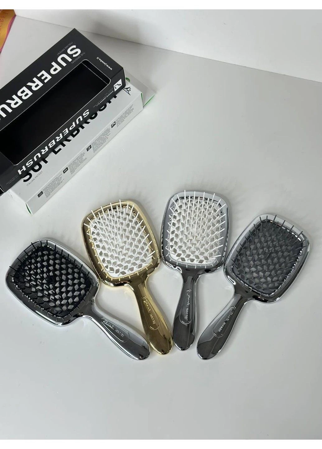 Щетка для волос Superbrush The Original Серебряный-Черный Janeke (316519290)