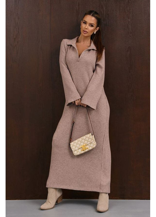 Пудрова повсякденний, ділова, кежуал жіноча сукня бохо силуетна Style Point однотонна