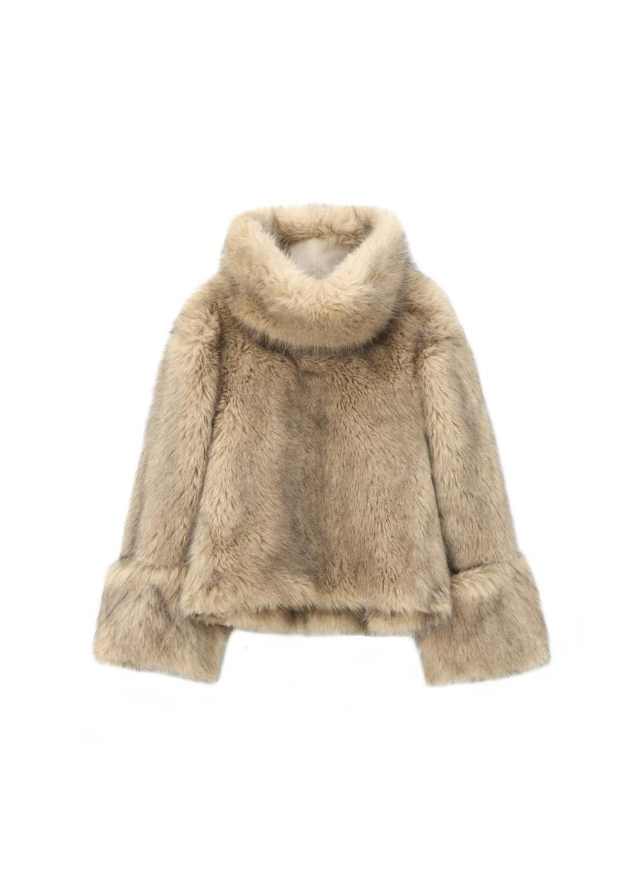 Шубка у вигляді светра зі штучного хутра колір капучино No Brand (336960769)
