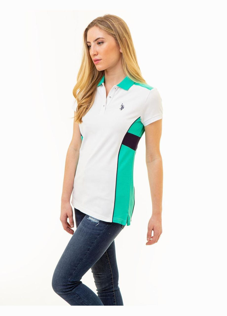 Женская футболка поло POOL GREEN XS белая U.S. Polo Assn. (294776690)