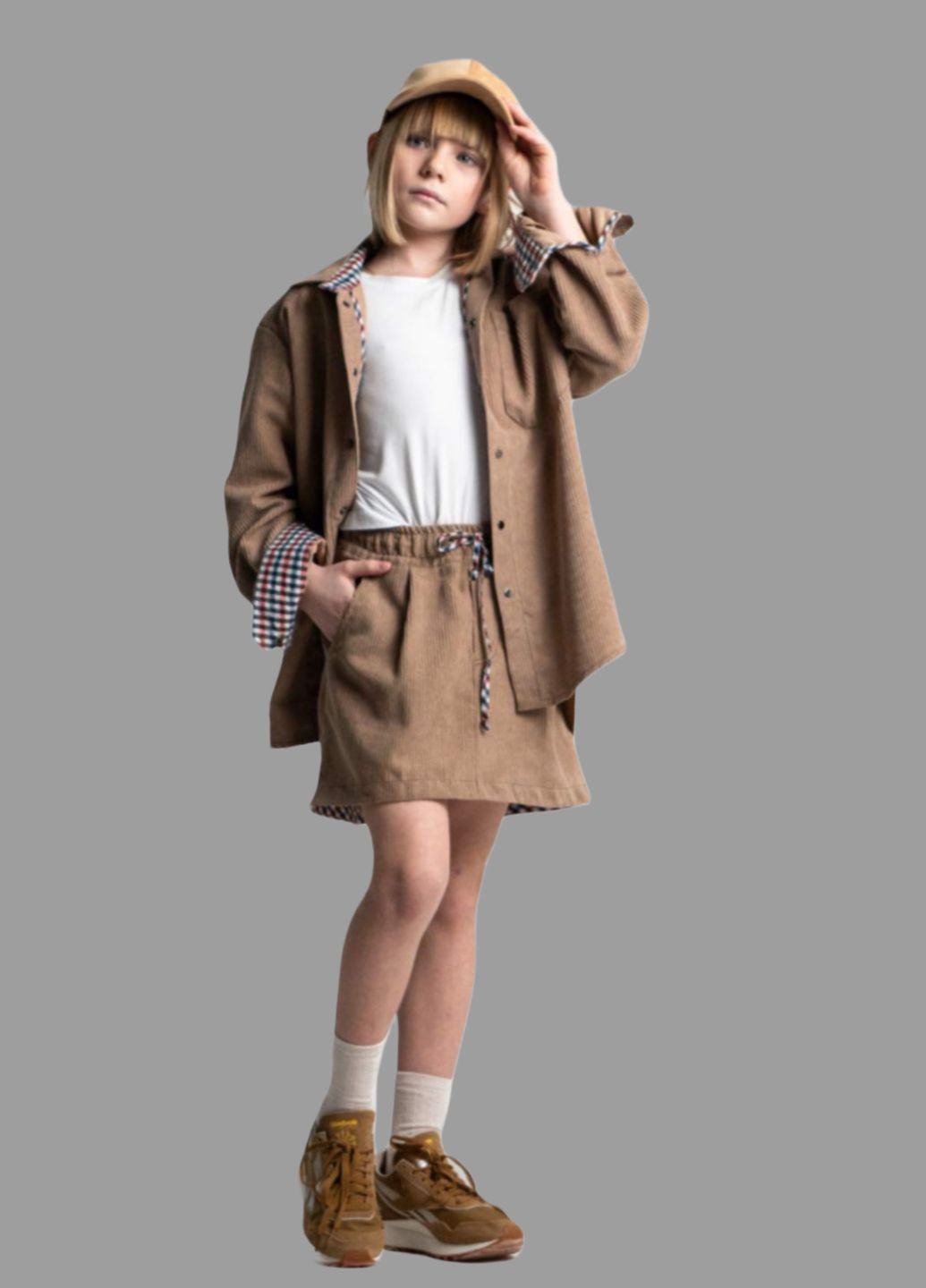 Бежевая повседневный, кэжуал юбка Овен