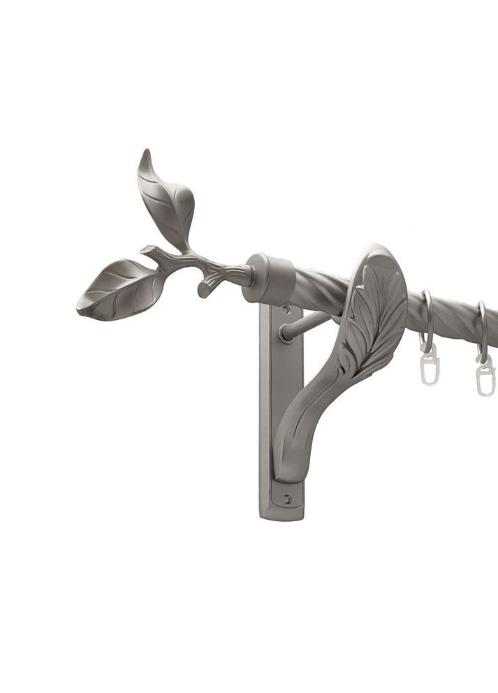 Карниз Листок Троянди металлический однорядный ретро скрученная труба Сатин 25 мм 160 см (00-00011399) ORVIT (300283573)