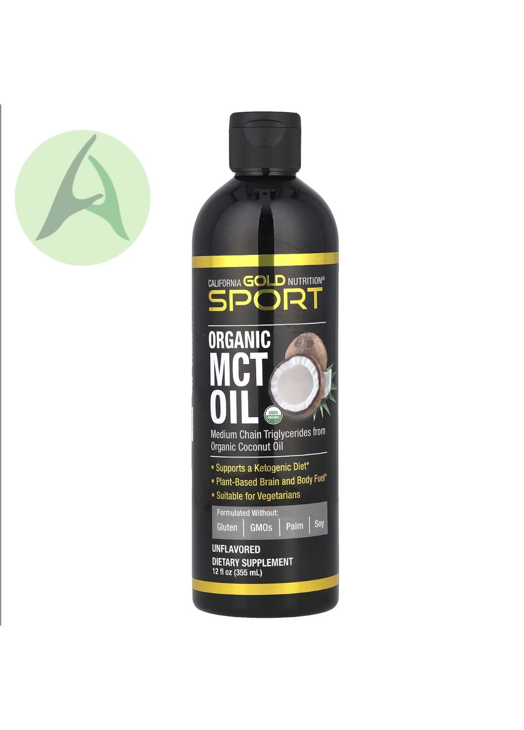 Органічна олія з MCT, 355 мл California Gold Nutrition (314524090)