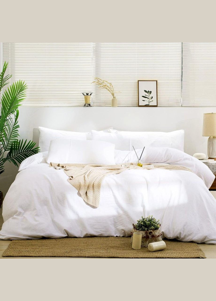 Постільна білизна з м'якого матеріалу 150 x 210 см Білий Полуторний (ВЕ5205В-5) No Brand (306633385)