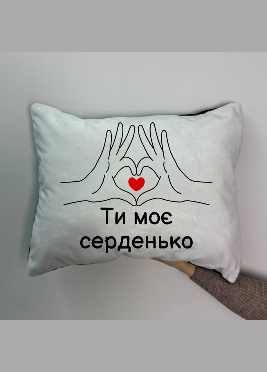 Подушка с габардиновым принтом Люблю своего котика, черная 35х75 (368) Hand Made (350942455)