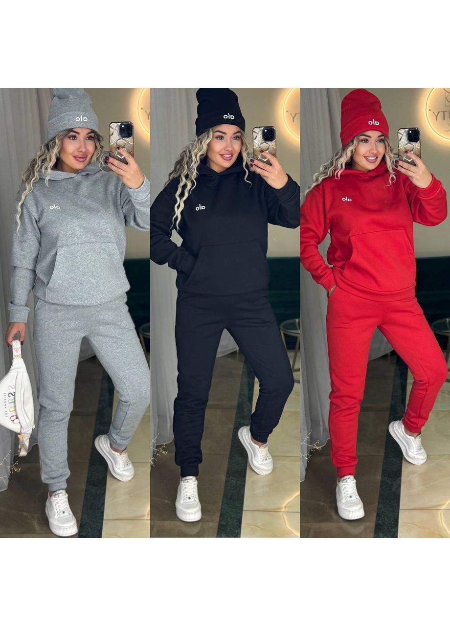 Костюм OLA трійка теплий,трьохнитка на флісі люкс,худі,штани та шапка Україна (366266773)