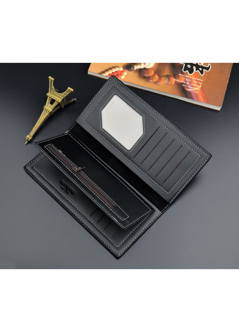 Чоловічий вертикальний гаманець портмоне з екошкіри чорний клатч для документів і карт портмоне для грошей ProDobro (363260030)