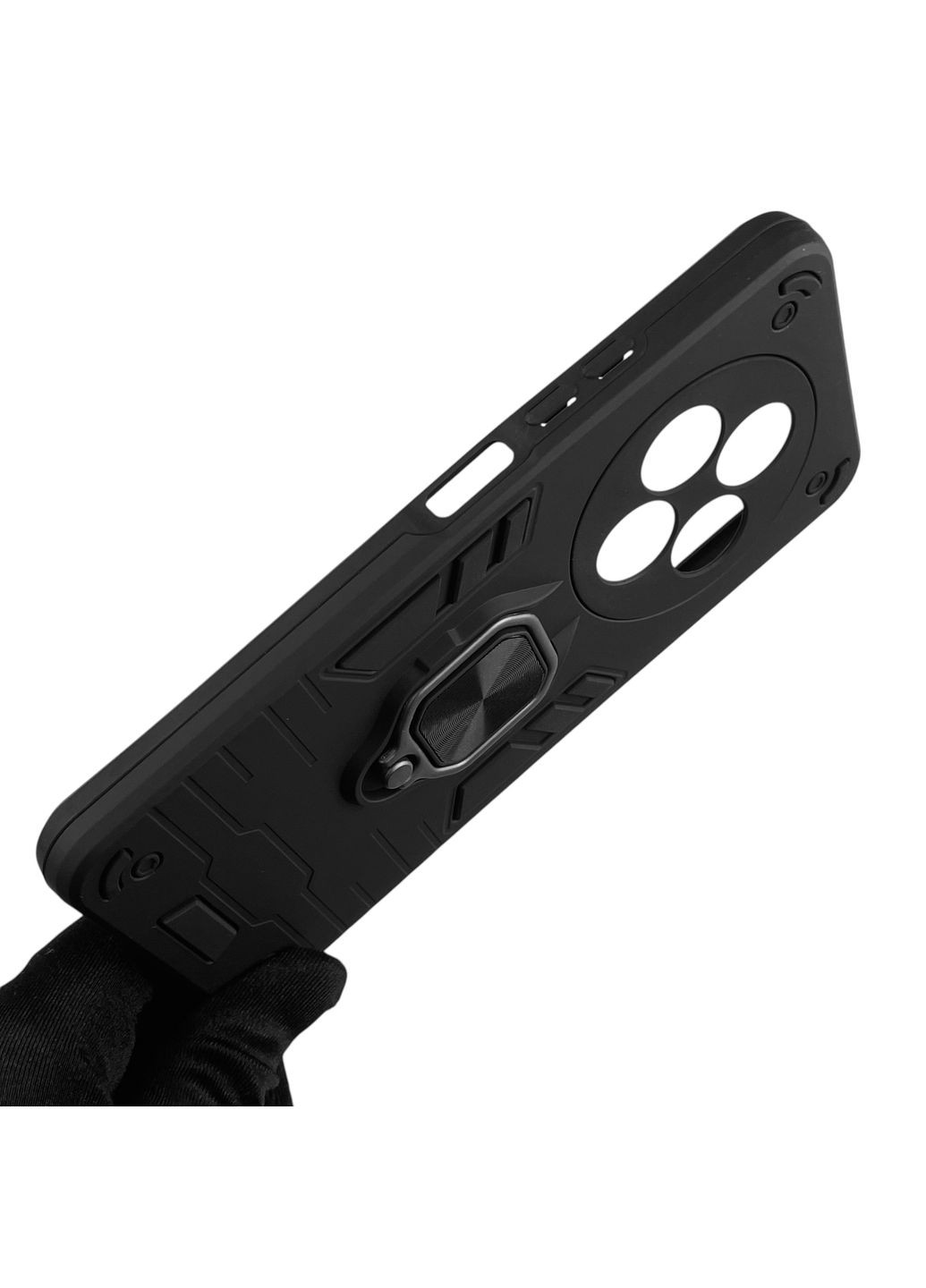 Чехол для телефона Redmi 14C бронированный с магнитным кольцом-держателем на сяоми редми 14с чёрный Xiaomi (366232549)