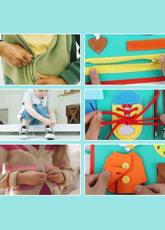 Дитяча розвивальна сумочка 545L Light Blue бізіборд монтессорі-іграшка 9 шт. Lesko (336201075)