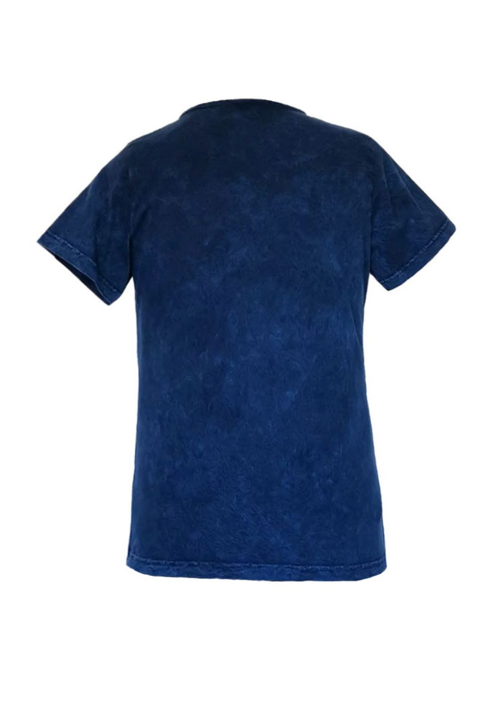 Синяя летняя футболка женская хлопковая варенка турция синий с коротким рукавом Swansea