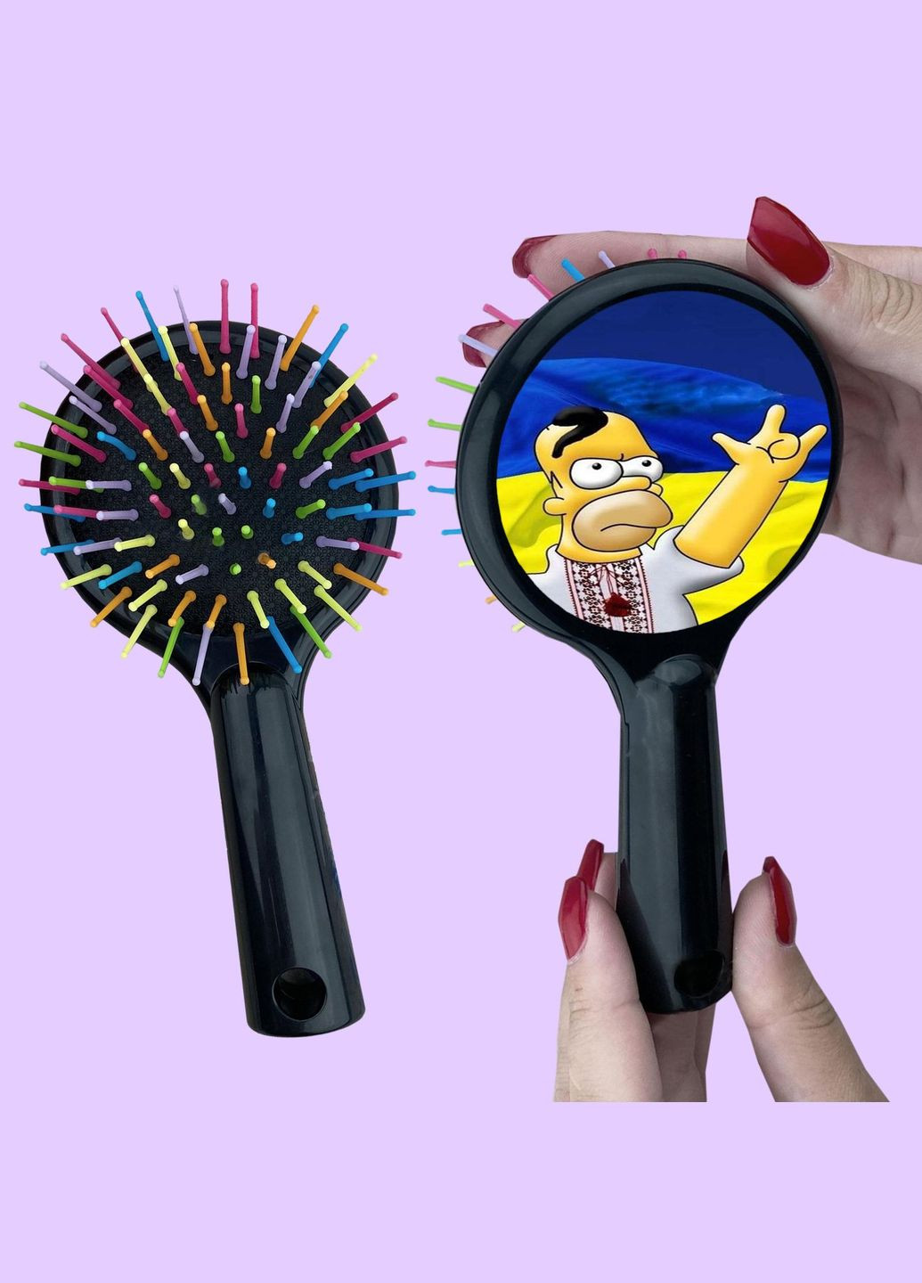 Гребінець для волосся з патріотичним малюнком #0037 Чорний No Brand (315041843)