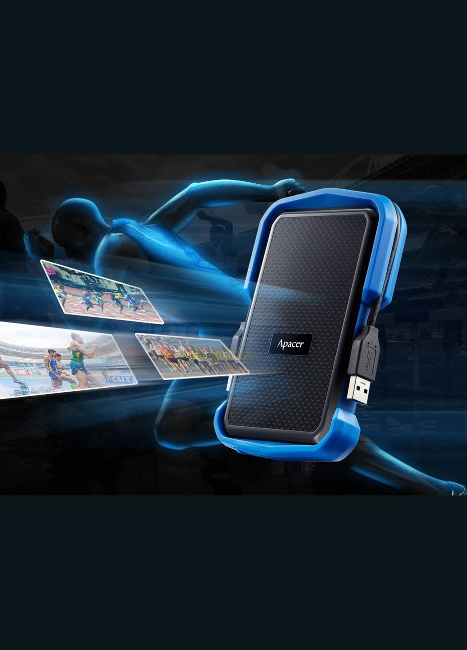 Зовнішній жорсткий диск 2.5" USB 2.0TB AC631 Black/Blue (AP2TBAC631U-1) Apacer (341488635)