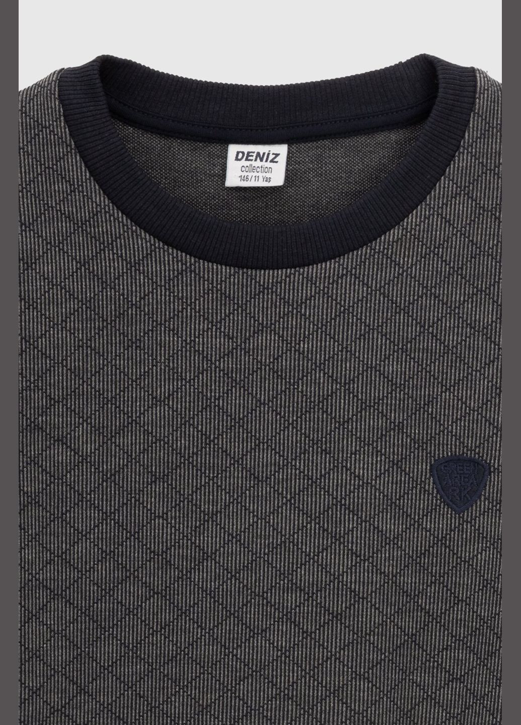 DENIZ свитшот однотонный для мальчика 3006 152 см темно-синий (2000990475381d) shop (2000990475381) темно-синий повседневный