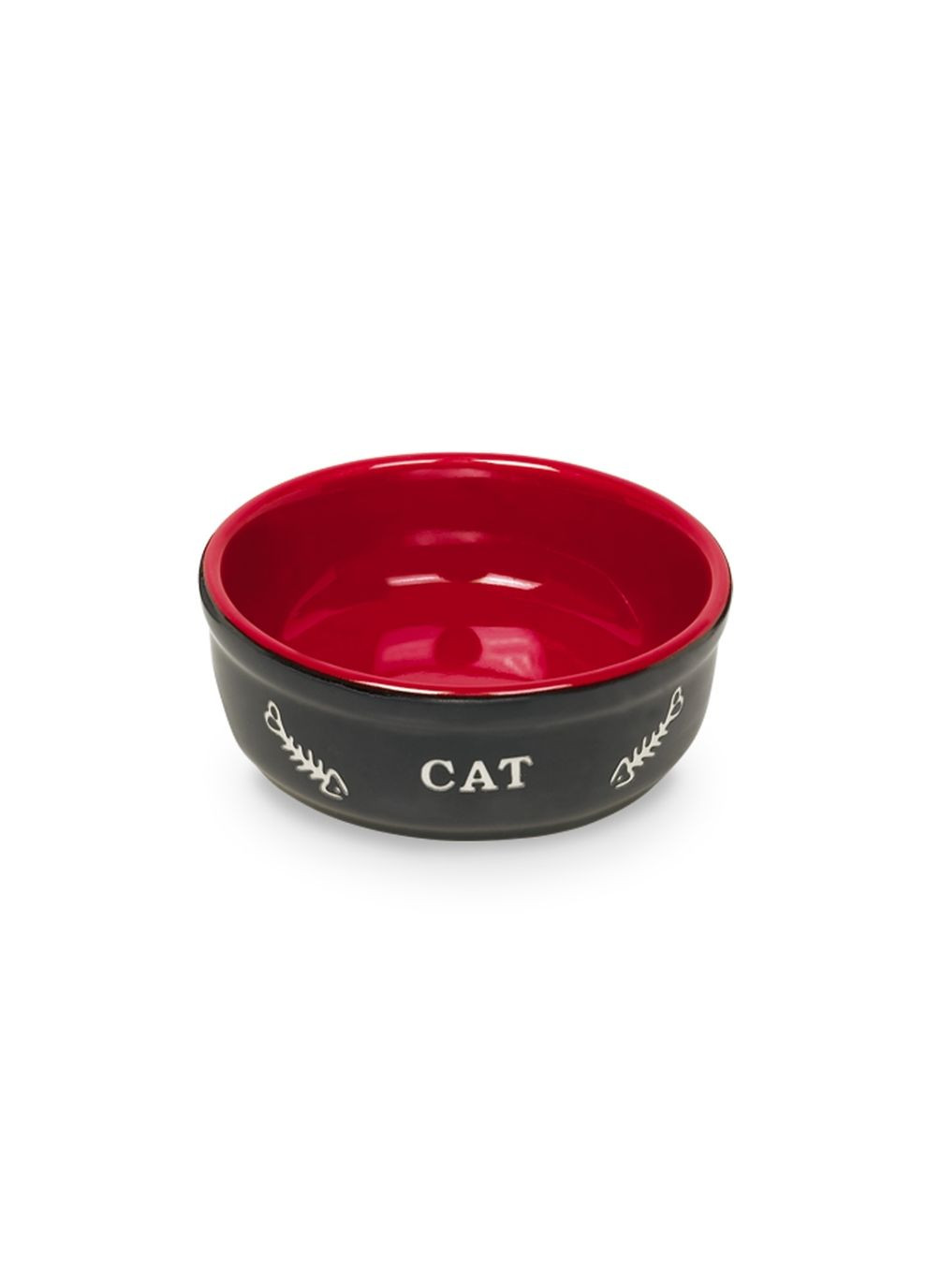 Миска 73387 для кішок керамічна CAT чорночервона 14 см 240 мл Nobby (267727018)
