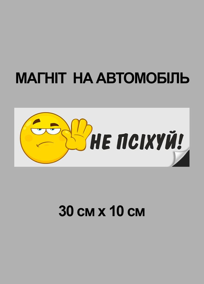 Магнитная декоративная наклейка на автомобиль с оригинальным принтом «Не психуй» Кавун магніт-наліпка (316465149)