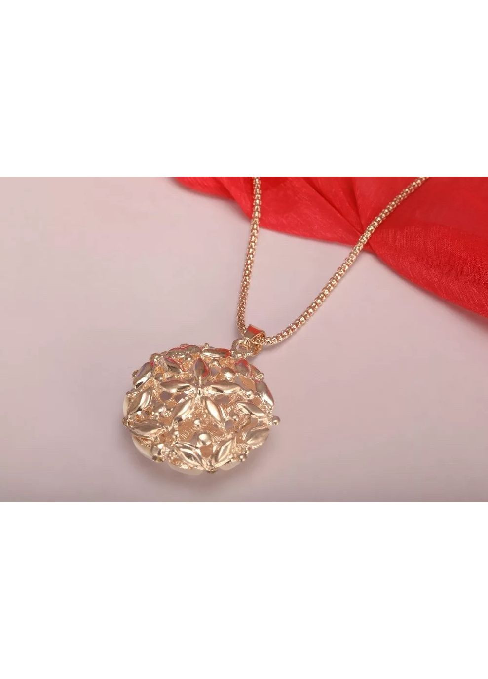 Женская подвеска-кулон с цепочкой Объемный Цветок «Flora» (золотистый) China (366875182)
