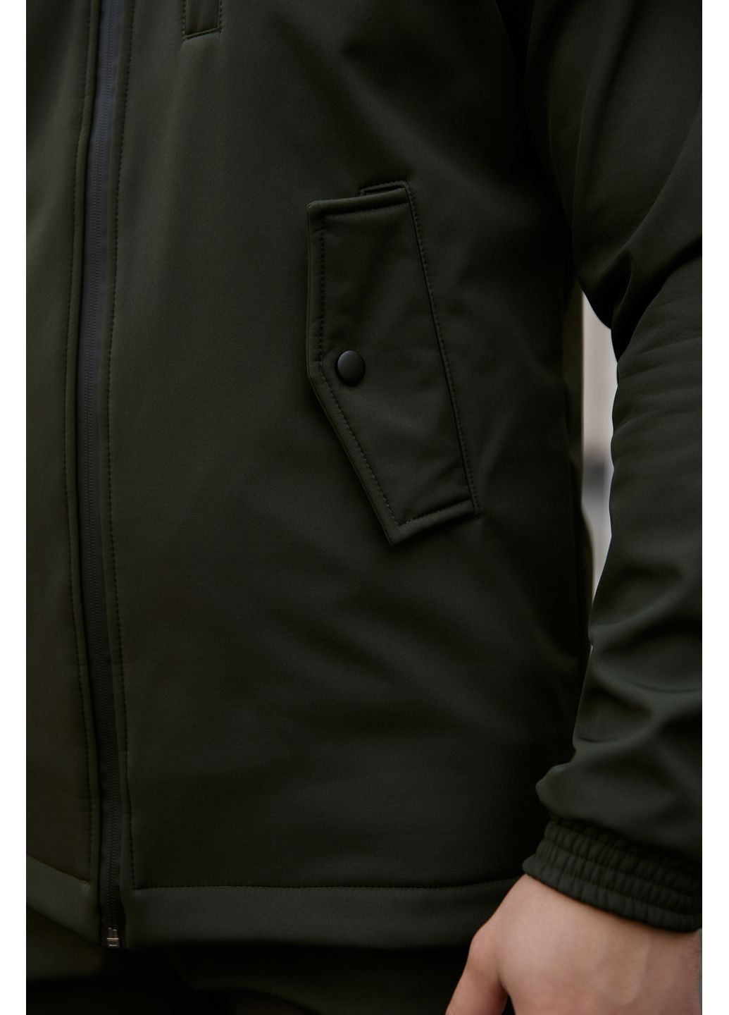 Оливковый (хаки) демисезонный стильный мужской костюм No Brand