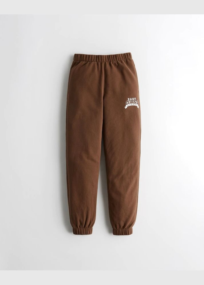 Темно-коричневые демисезонные брюки Hollister