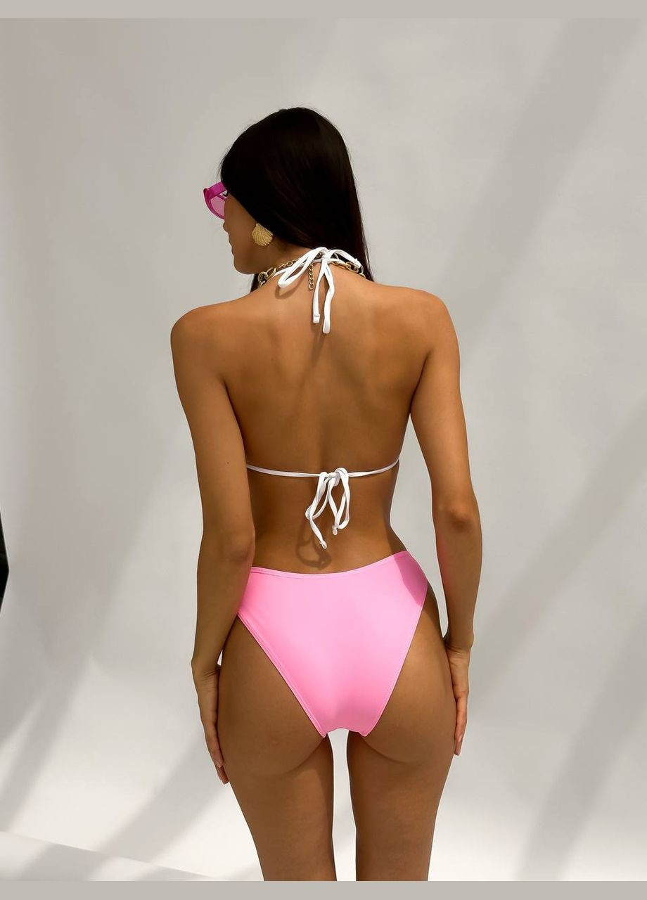 Белый летний набор тройка женский раздельный купальник: лиф, плавки, футболка 3 в 1 california черно-оранжевый No Brand