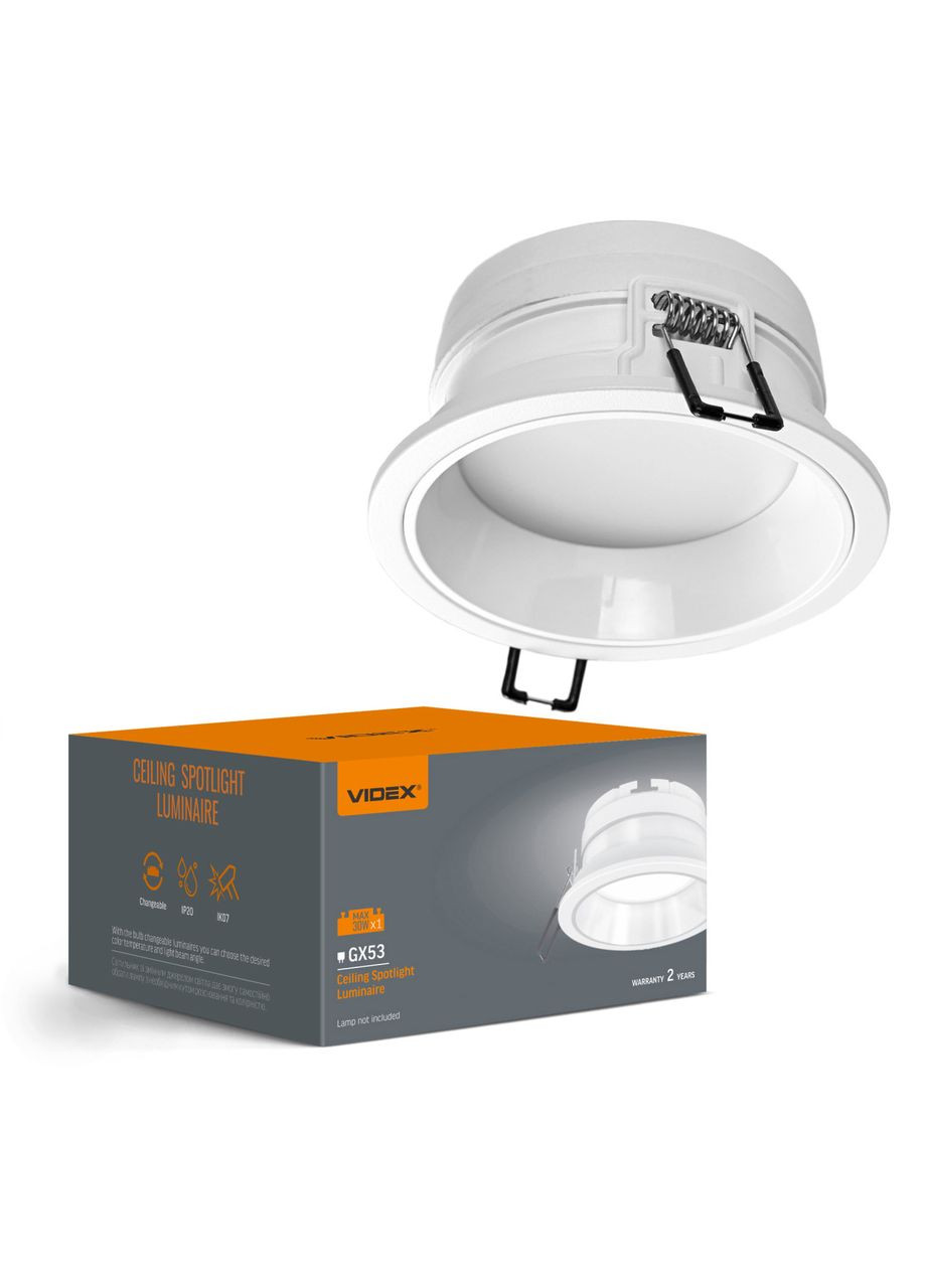 Світильник під лампу GX53 врізний Білий (VL-SPF28R-W) Videx (366963531)