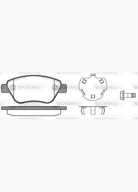 Тормозной колодки диск. перед. (выр-во Remsa) Opel Corsa D / Fiat Doblo 01>10 (P9583.30) Woking (365726728)