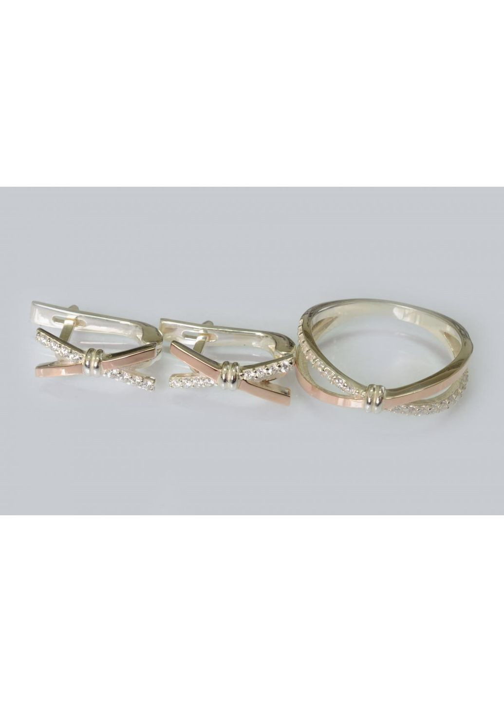 Срібний набір з золотими пластинами Silver Style (367113219)