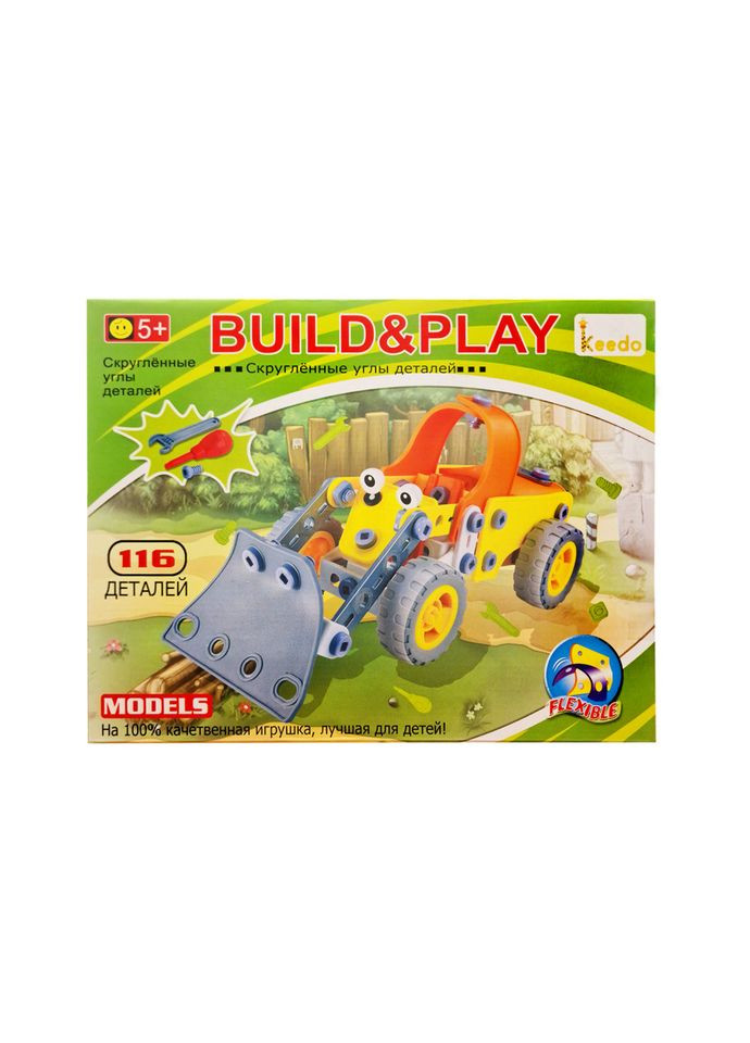 Конструктор дитячий Build&Play "Бульдозер" J-108A, 116 елементів Keedo (367965383)