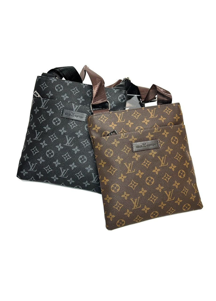 Чоловіча сумка-планшет LV з еко-шкіри 7713-3 чорна 27х24х2 No Brand (372744467)