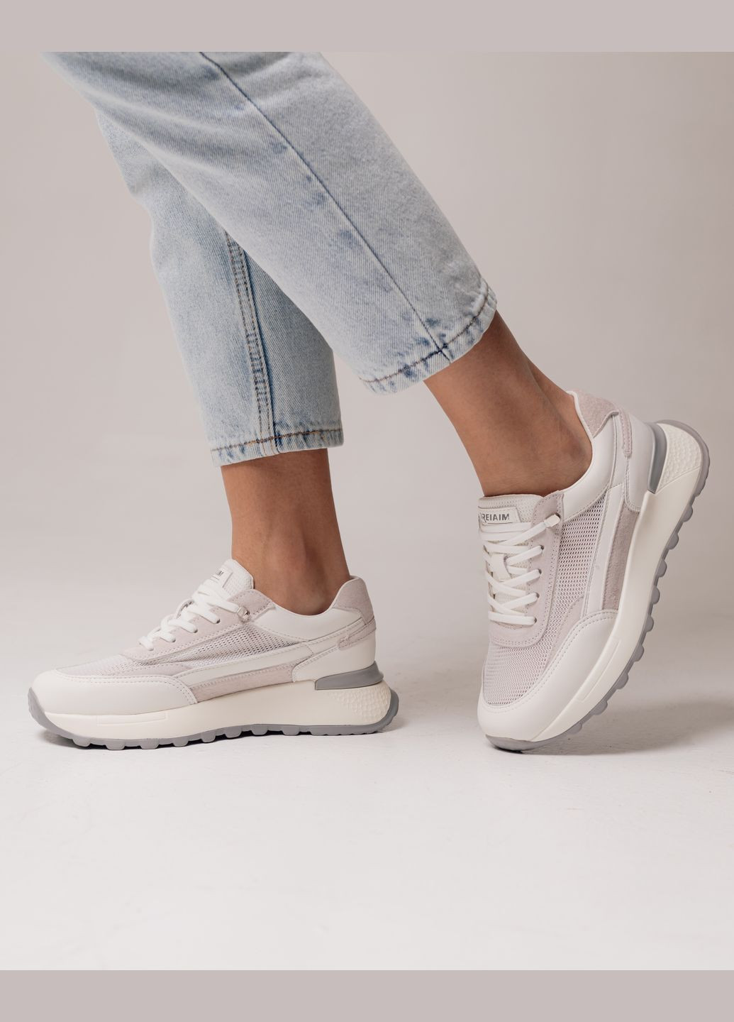 Кроссовки летние белые кожа сетка Lola Andy белые лето (317462572)