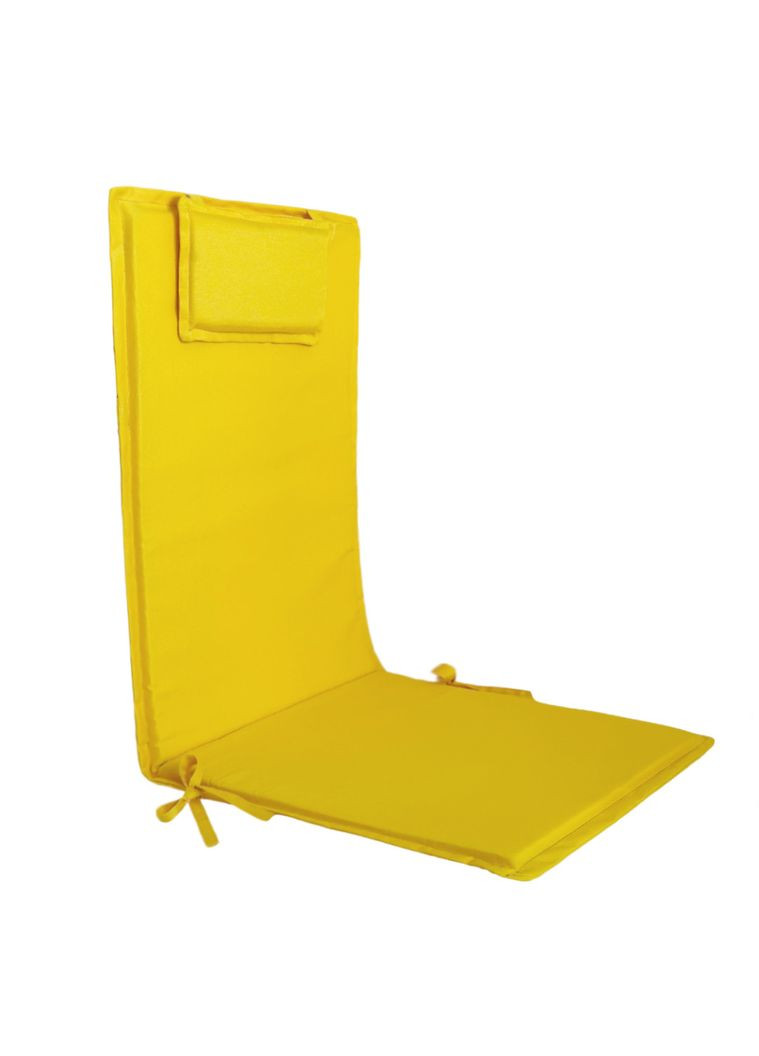 Матрас для лежака, садового стула 100х45х2 см желтый с подголовником. No Brand (325482303)
