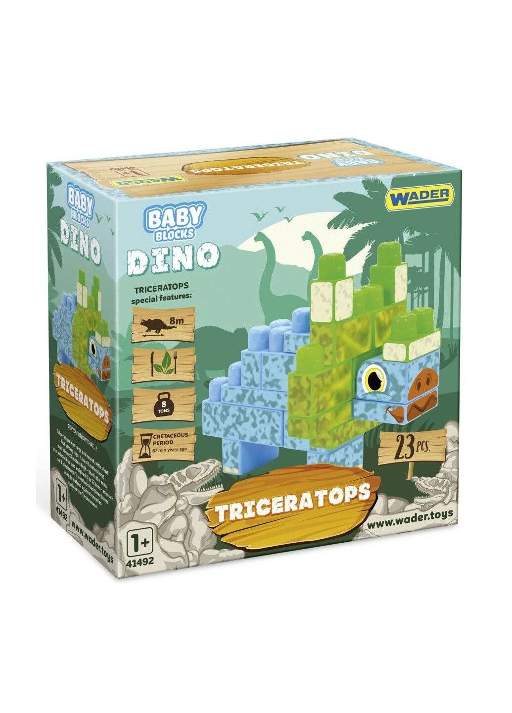 Конструктор Baby Blocks Діно - трицератопс (ek28101) Wader Baby Blocks Діно - трицератопс (392047261)