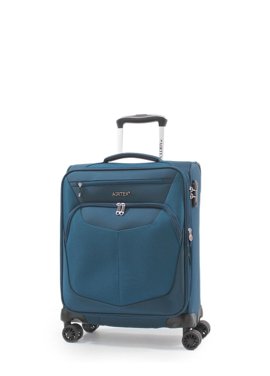 Чемодан ручная кладь S ткань синяя 55х40х20+5см/43л/2.3кг/ 6903 AIRTEX (324801882)