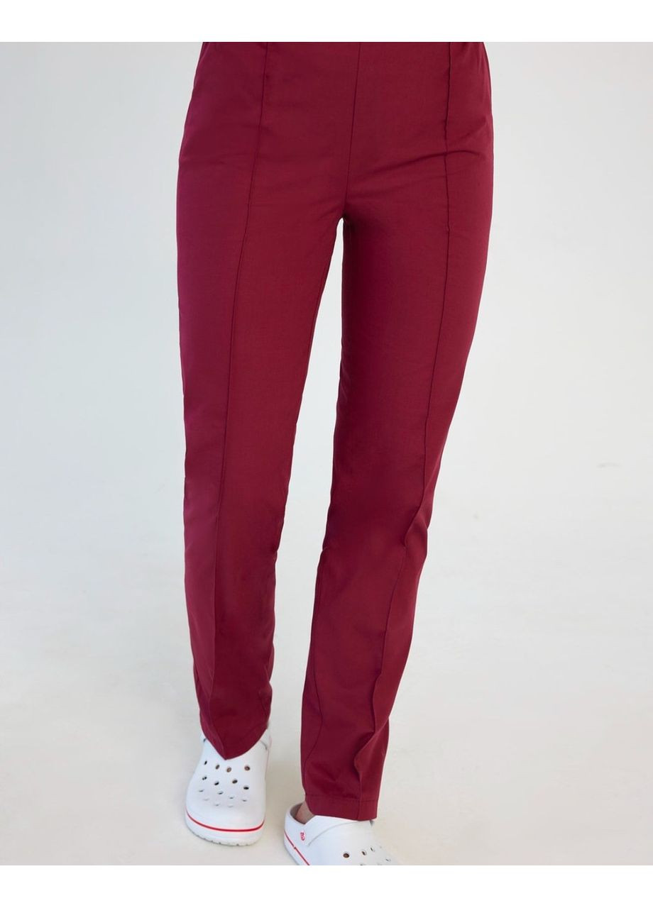 Брюки женские медицинские (ткань батист бордовые) No Brand (360804562)