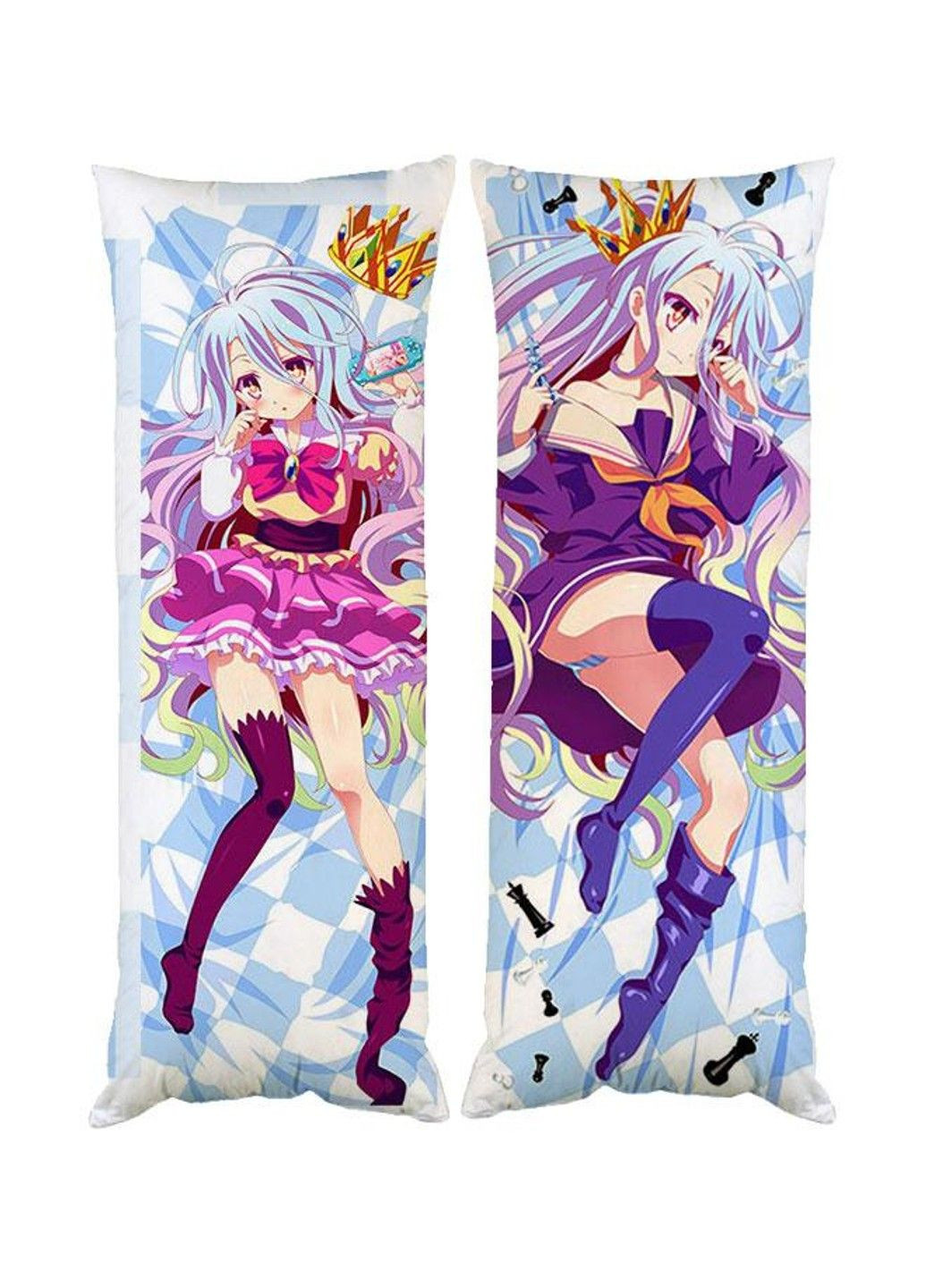 Подушка дакимакура Широ Нет игры, нет жизни декоративная ростовая подушка для обнимания двусторонняя No Brand (329433024)