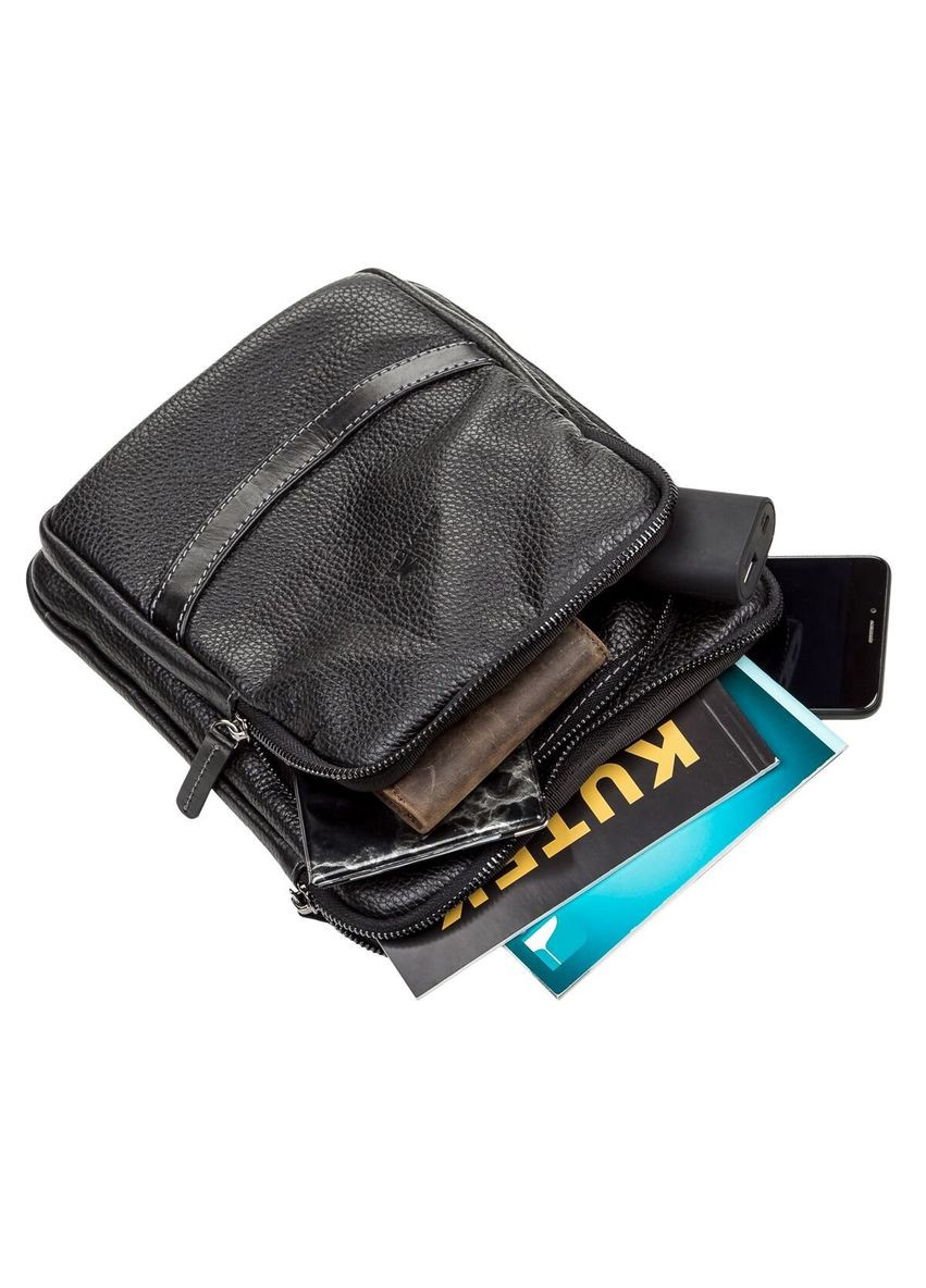 Мужская сумка-планшет для документов через плечо из натуральной кожи черная (sku_11090) No Brand (328922327)