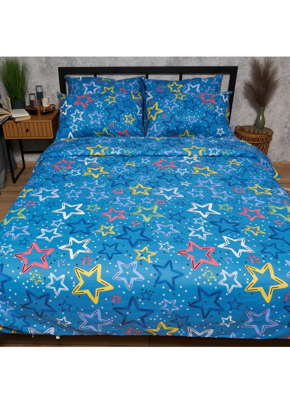 Комплект постельного белья Бязь Gold Люкс King Size 220x240 наволочки 2х70х70 (MS-820009277) Moon&Star Galaxy Dreams (356113494)