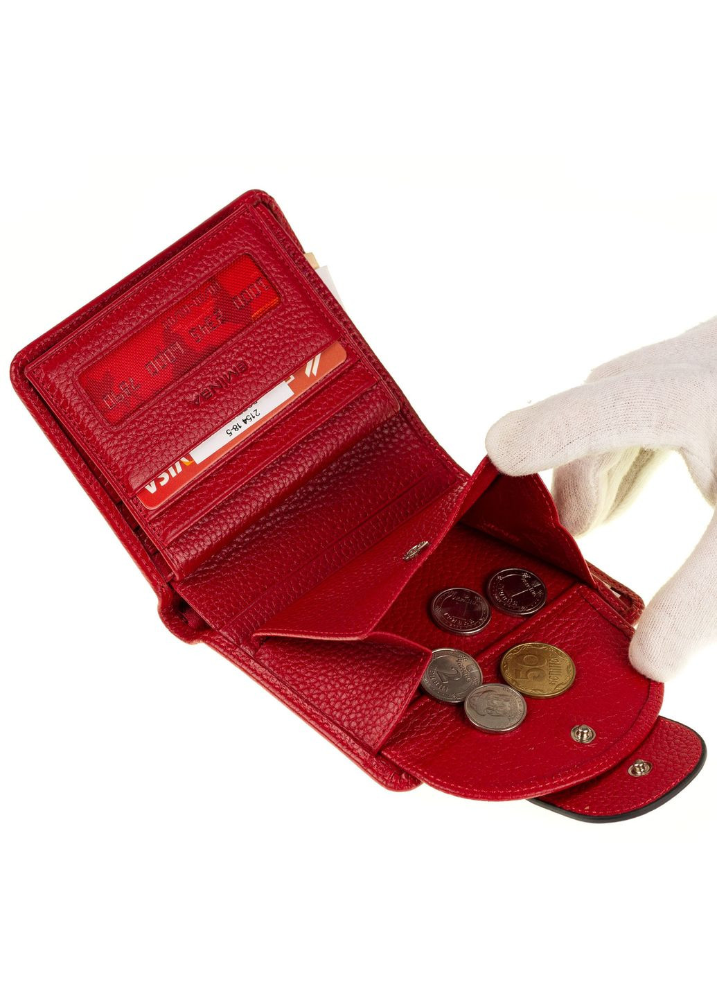 Маленький жіночий гаманець 215418-5 шкіряний червоний Eminsa (261481720)