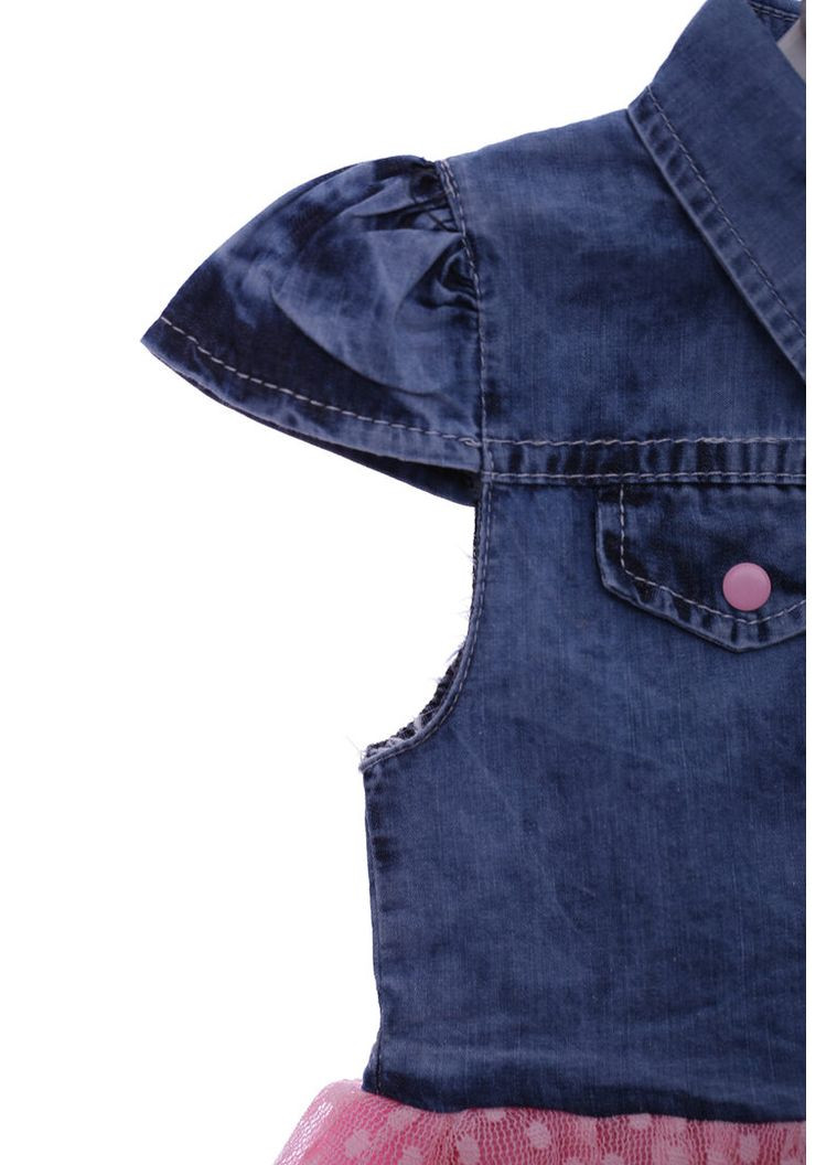 Синіти сукня з коротким рукавом бавовняна з гіпюром рожева akira 104 см (44794) BABYKROHA (323469952)