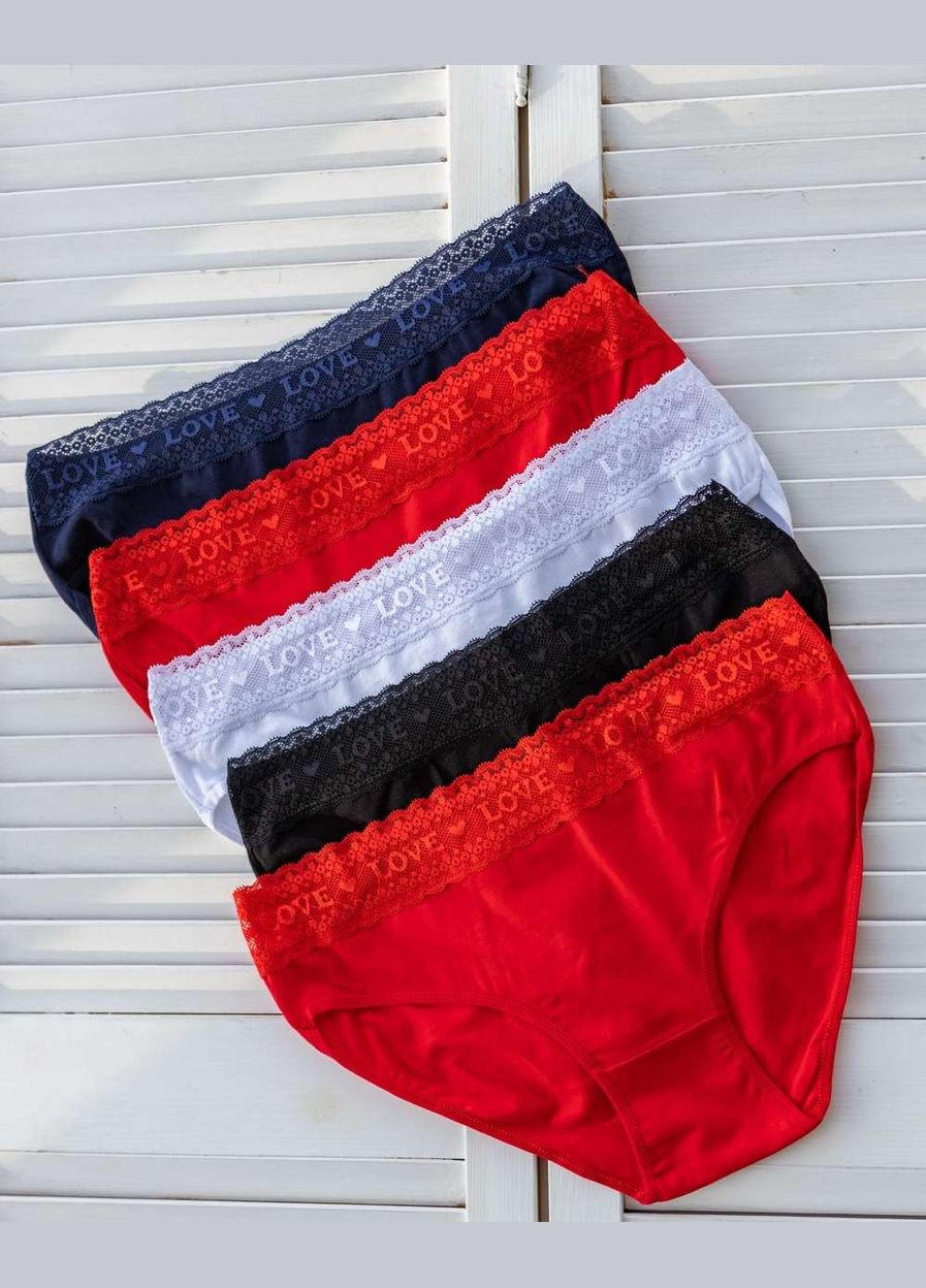 Жіночі трусики Plus Size - мереживо по резинці, мікс 5 шт. Nicoletta (342119777)