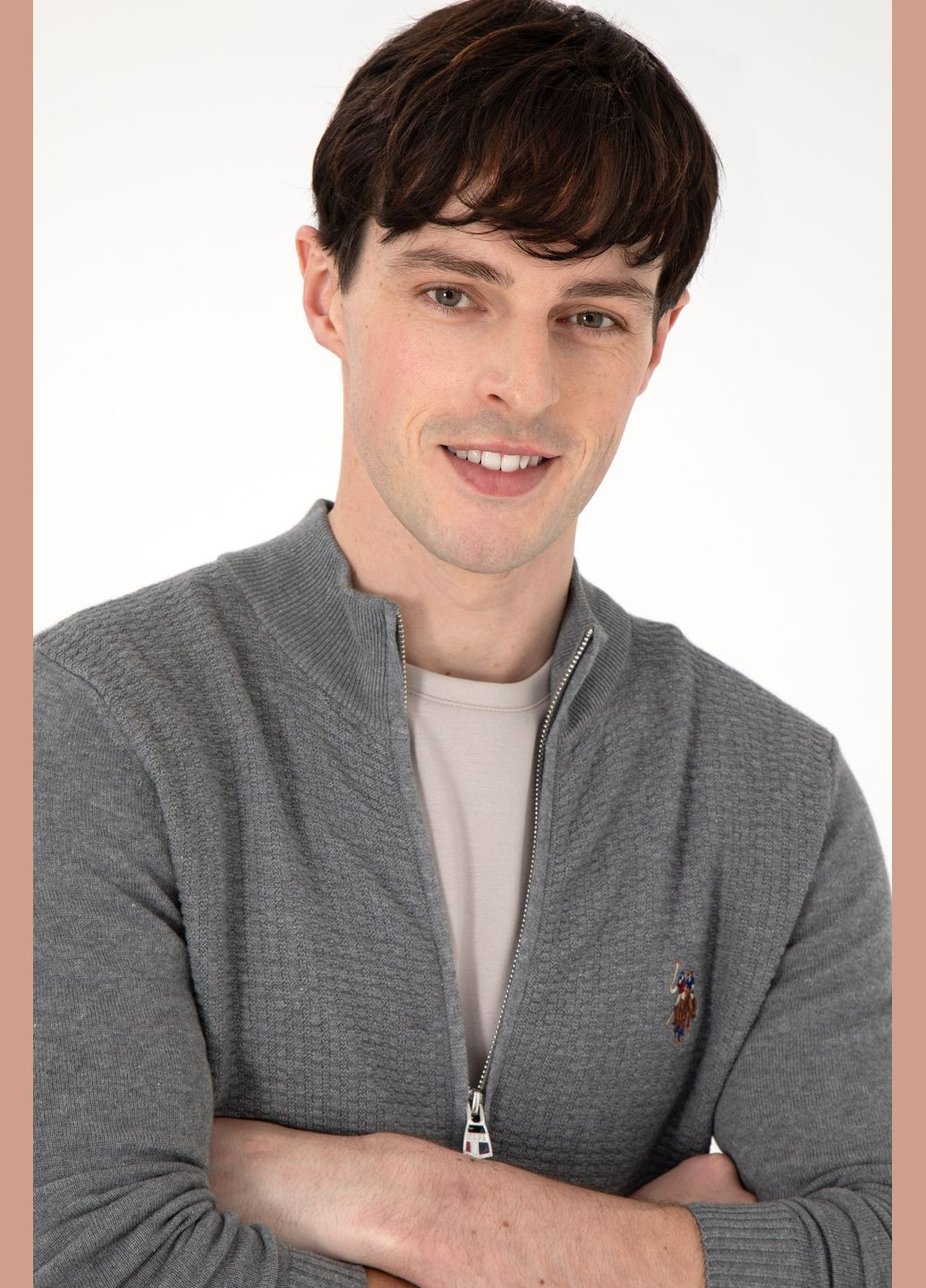 Светло-серый кардиган U.S. Polo Assn.