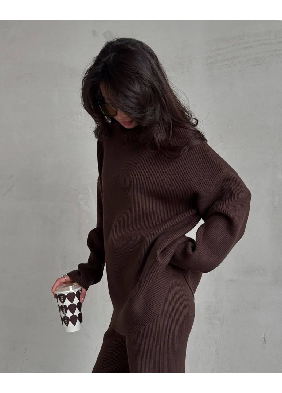 Жіночий костюм з ангора-рубчика у трендовому кольорі | ЗАМІР В ОПИСІ DK/DL Мода без кордонів (370682754)