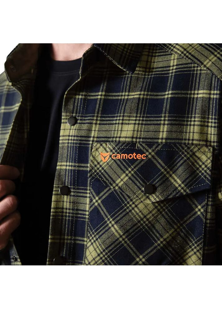 Комбінована сорочка буревій logo orange lime green/navy Camotec