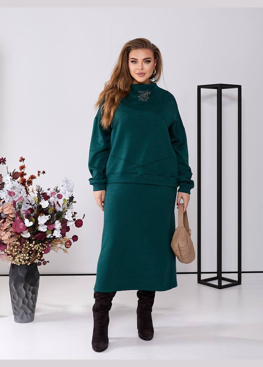 Женский костюм из ангоры с юбкой цвет светло серый New Trend (304988712)