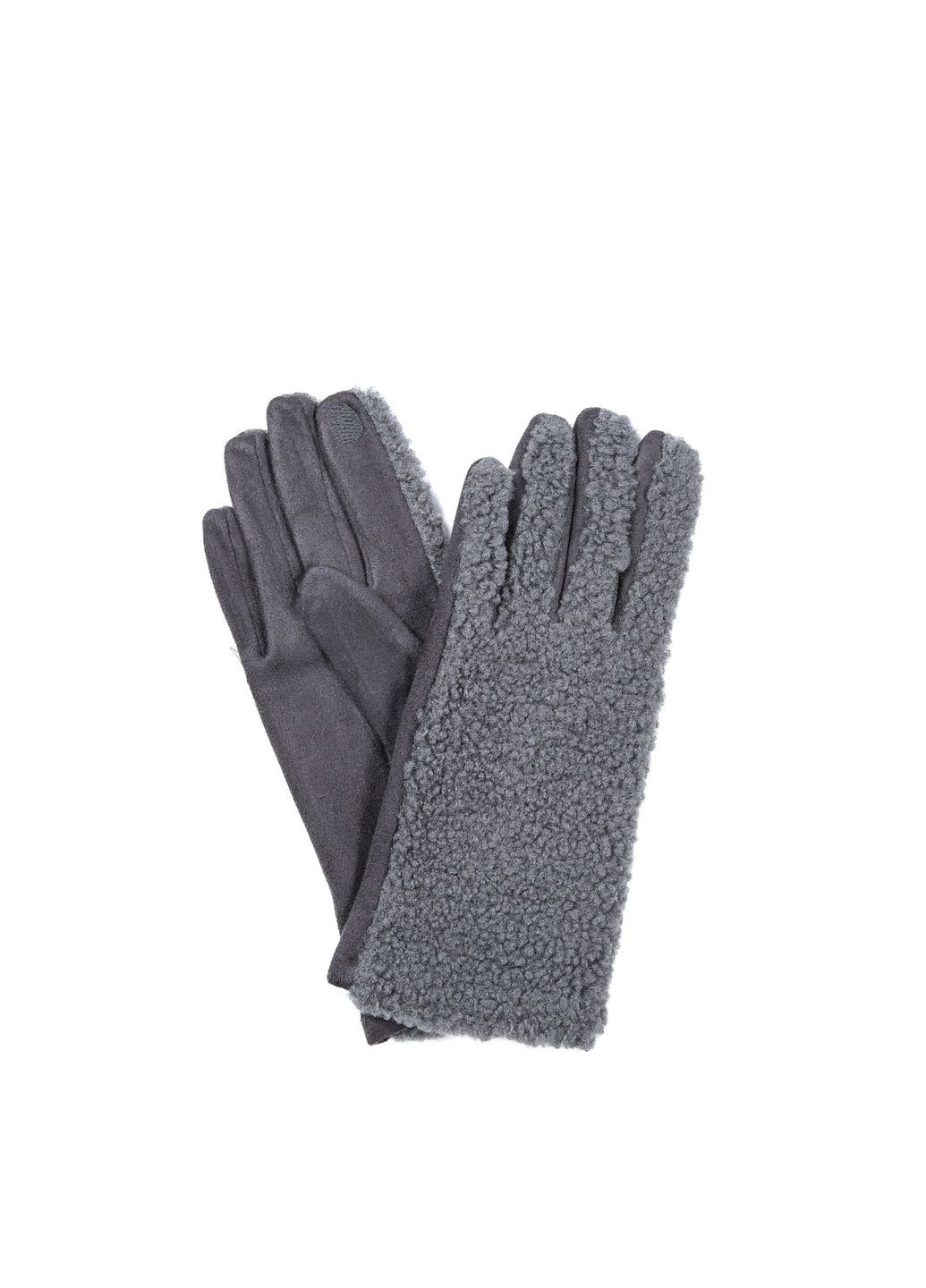 Перчатки Smart Touch женские баранчик / экозамш серые АСОЛЬ LuckyLOOK 925-212 (362463376)