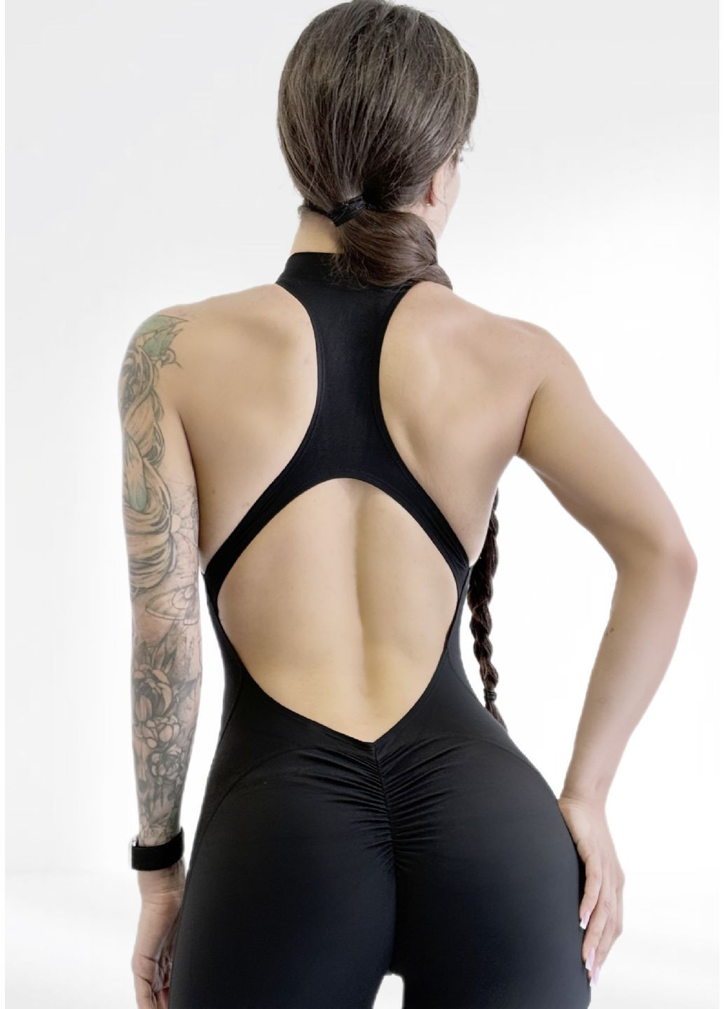 Спортивний комбінезон жіночий LILAFIT комбінезон-шорти чорний спортивний нейлон