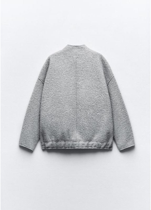 Сірий оверсайз бомбер на високий зріст куртка осіння демісезон Zara (357435639)