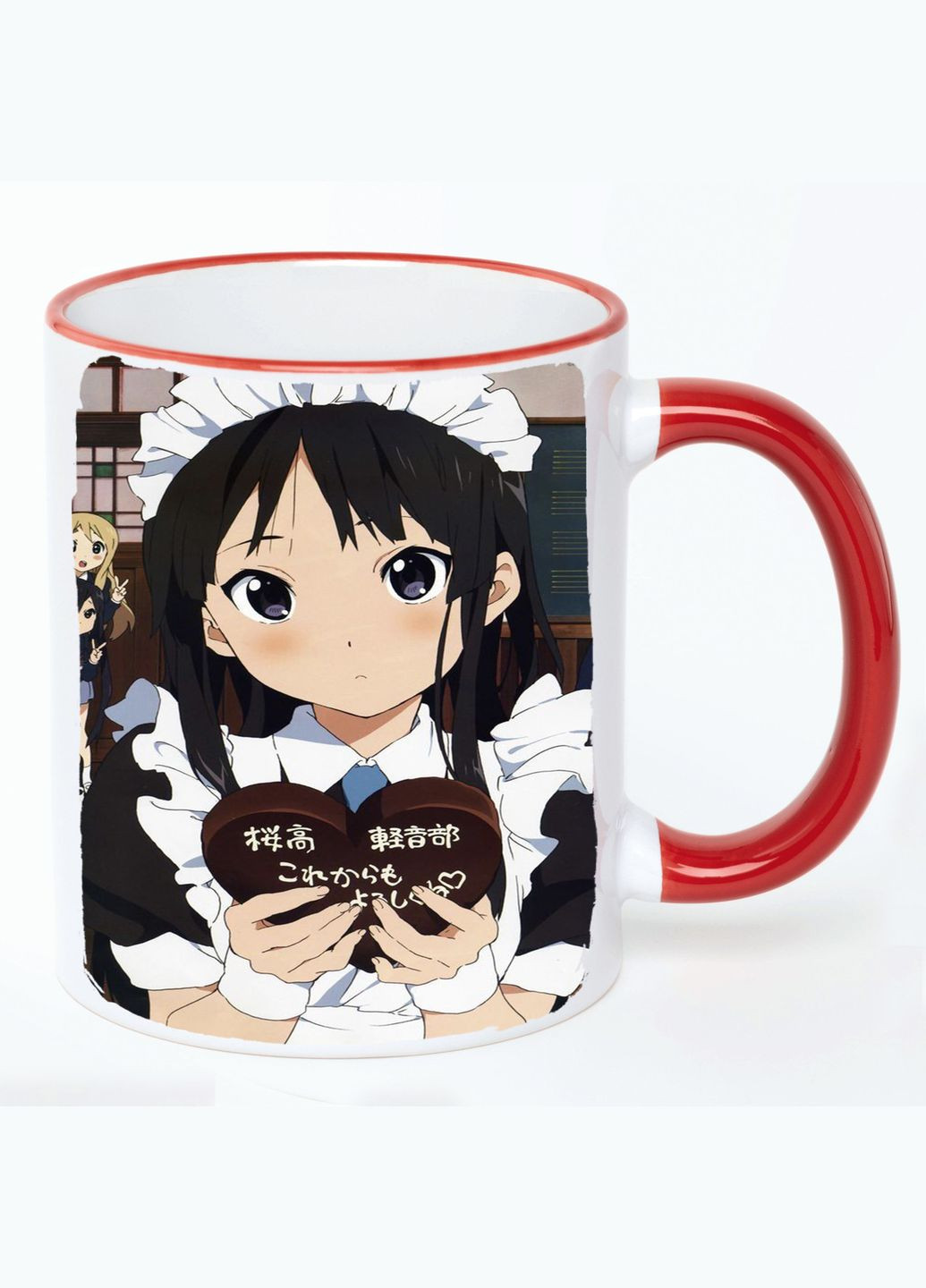 Чашка Кей-Он Аниме #009 (кружка, кружка) Белая с Красной ручкой 330 мл No Brand (322714879)