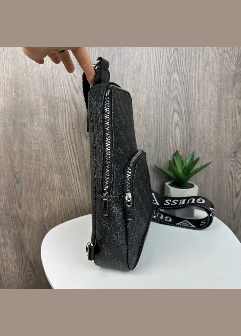 Мужская сумка бананка слинг Eton нагрудная кросс боди черная Turkey (340113320)